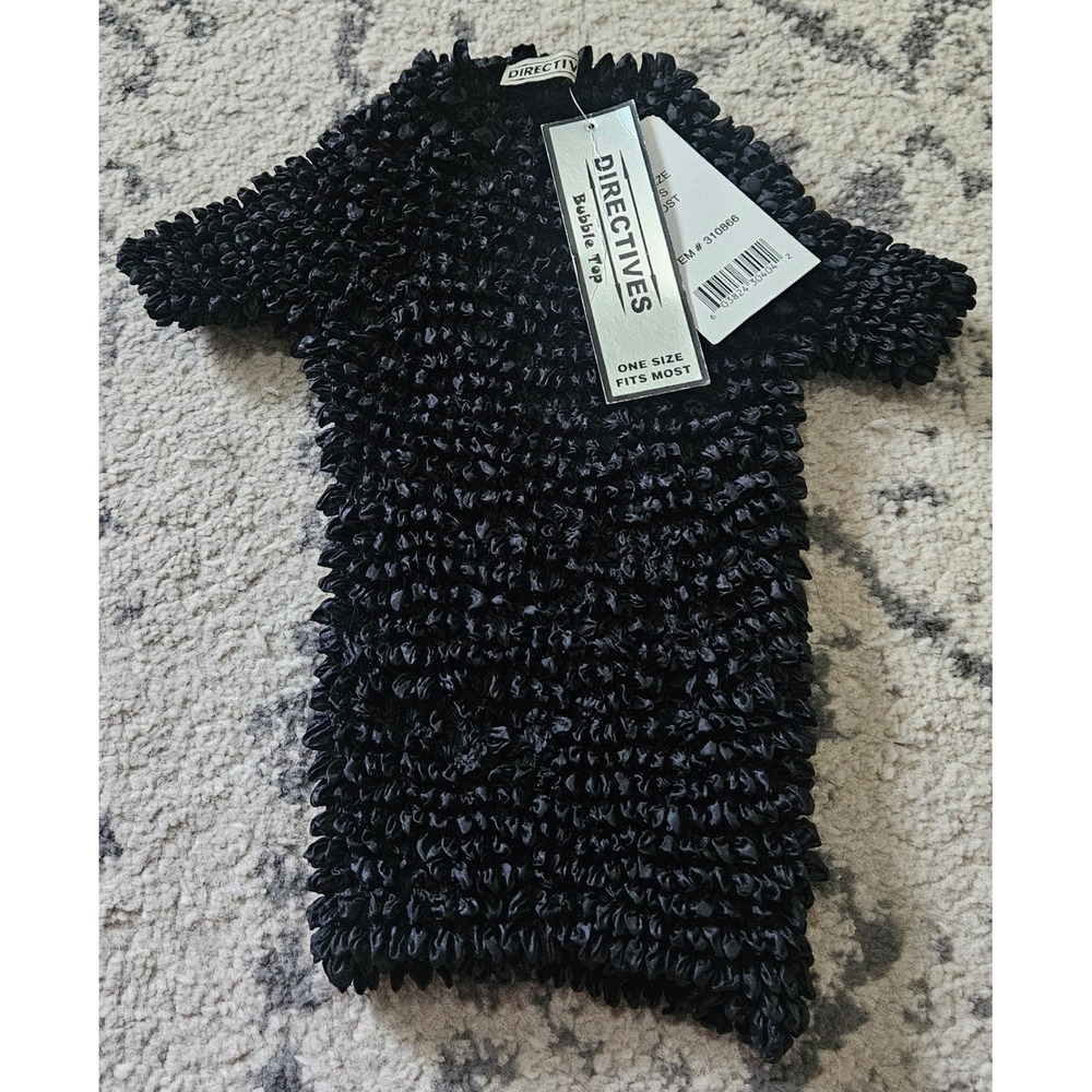 Directives Black Bubble Top Popcorn Shirt Y2K Vintage 2000s NWT One Size 310866